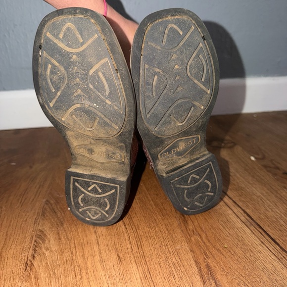 Girls Old West Brown and Pink Cowboy Boots - Picture 5 of 6